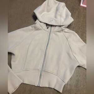 Lululemon Cropped Scuba Zip Hoodie Bone 6 Sweatshirt Full Zip